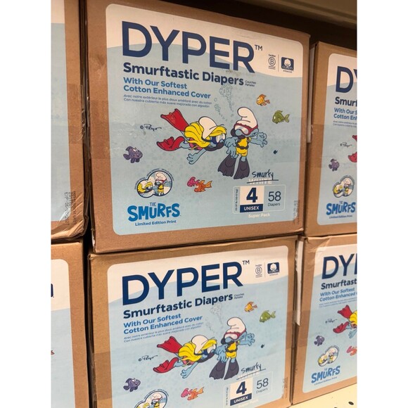 DYPER Smurftastic Diapers Size 4, 22-37 lbs OLSHB - Picture 1 of 1